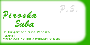 piroska suba business card